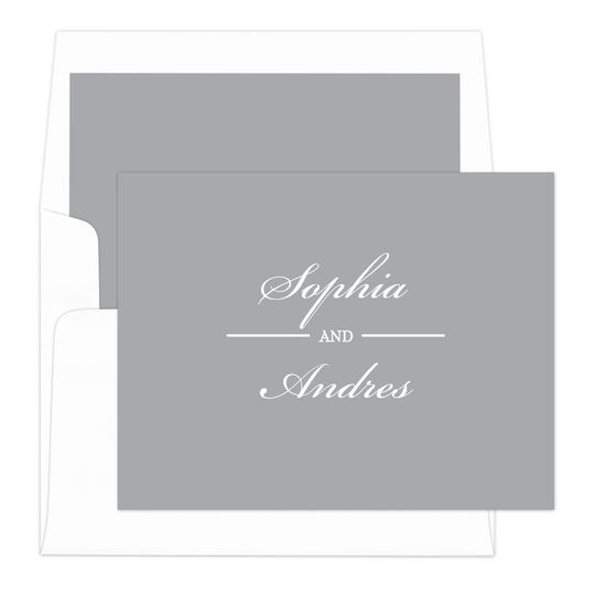 Colorful Duo Name Folded Note Cards